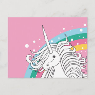 UNICORN POSTCARD PINK POSTKARTE