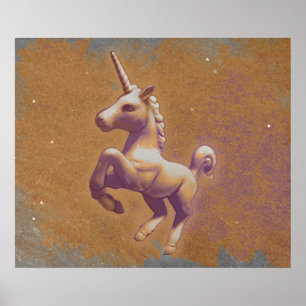 Unicorn Poster Art Print 24x20 (Metal Lavender)
