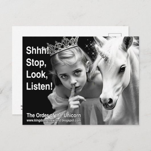 Unicorn Postkarte (Vorne/Hinten)