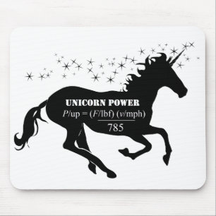 Unicorn Power Fake Math Formel Funny Mousepad