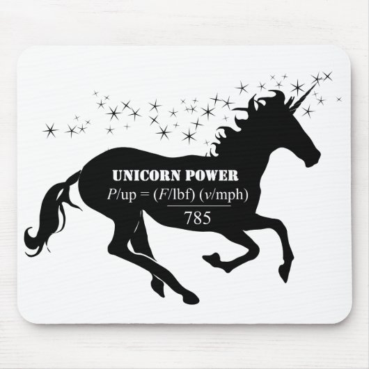 Unicorn Power Fake Math Formel Funny Mousepad (Vorne)