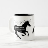 Unicorn Power Fake Math Formel Funny Zweifarbige Tasse (Vorderseite Links)
