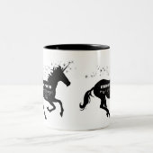 Unicorn Power Fake Math Formel Funny Zweifarbige Tasse (Mittel)