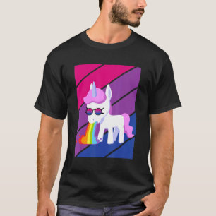 Unicorn Pride Bisexual Flag LGBTQ Stolz Alleinstol T-Shirt