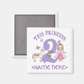 Unicorn Princess 2. Geburtstag Magnet (Vorderseite/Rückseite)