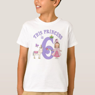 Unicorn Princess 6. Geburtstag T-Shirt