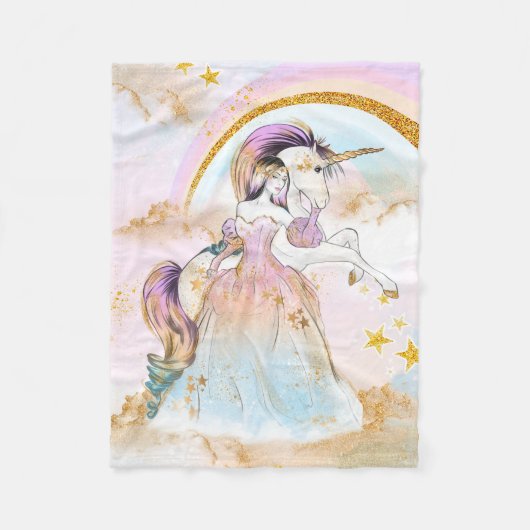 Unicorn Princess Blanket Fleecedecke (Vorderseite)