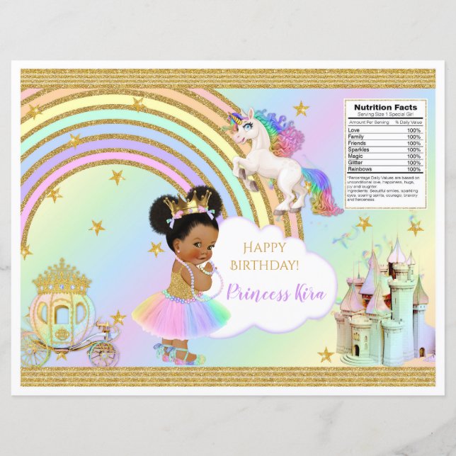 Unicorn Princess Castle Rainbow Baby Girl Chip Bag (Vorderseite)