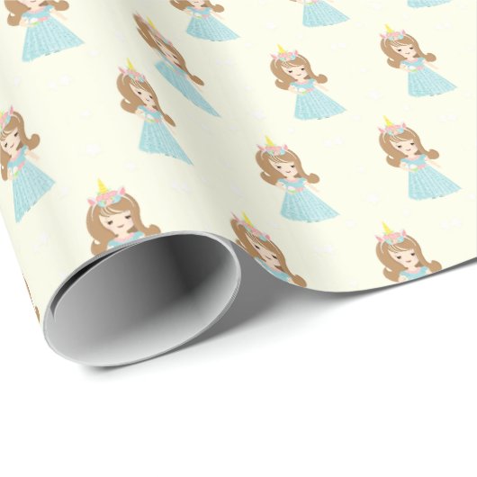 Unicorn Princess Geschenkpapier (Rolleneckpunkt)