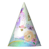 Unicorn Princess Iridescent Rainbow Pastel Party Partyhütchen (Vorderseite)
