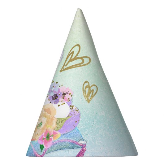 Unicorn Princess Iridescent Rainbow Pastel Party Partyhütchen (Rechts)