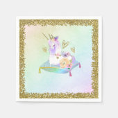 Unicorn Princess Iridescent Rainbow Pastel Party Serviette (Vorderseite)