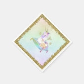 Unicorn Princess Iridescent Rainbow Pastel Party Serviette (Ecke)