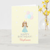 Unicorn Princess Karte (Gelbe Blume)