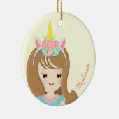 Unicorn Princess Keramik Ornament (Rechts)