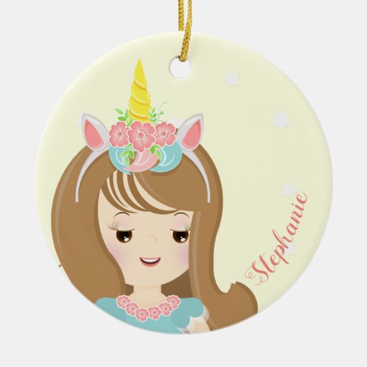 Unicorn Princess Keramik Ornament (Vorne)