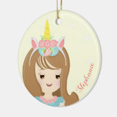 Unicorn Princess Keramik Ornament (Links)