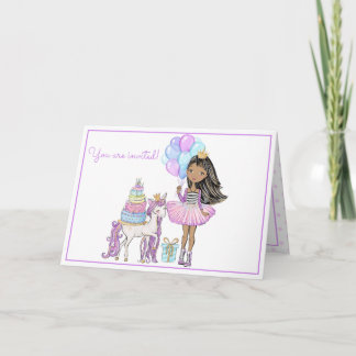 Unicorn Princess Modern Girly Watercolor Einladung