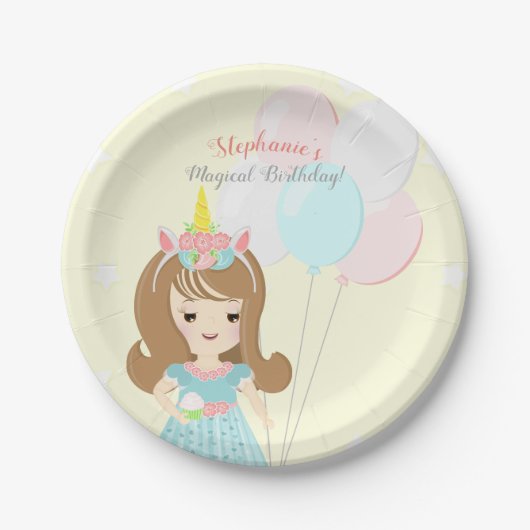 Unicorn Princess Pappteller (Vorderseite)