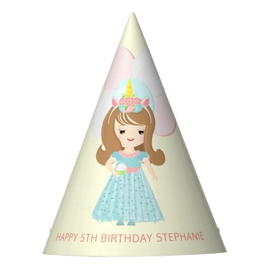 Unicorn Princess Partyhütchen (Vorderseite)