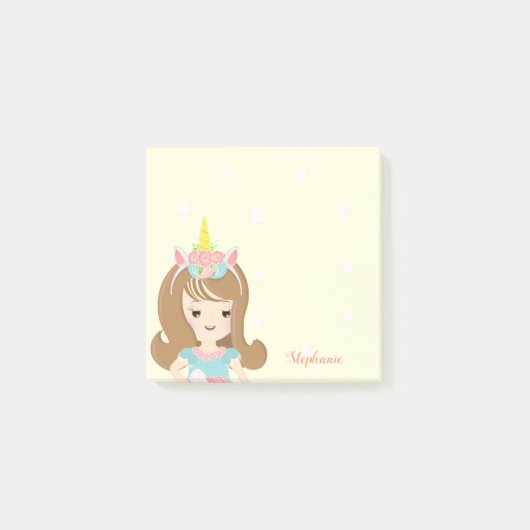 Unicorn Princess Post-it Klebezettel (Vorderseite)