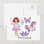 Unicorn Princess Postkarte (Vorne/Hinten)