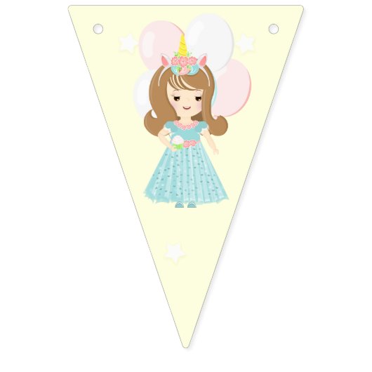 Unicorn Princess Wimpelkette (Erste Fahne)