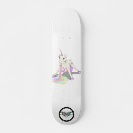 Unicorn puffernder Regenbogen lila Sterne Skateboard