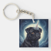 Unicorn Pug Schlüsselanhänger (Vorderseite)