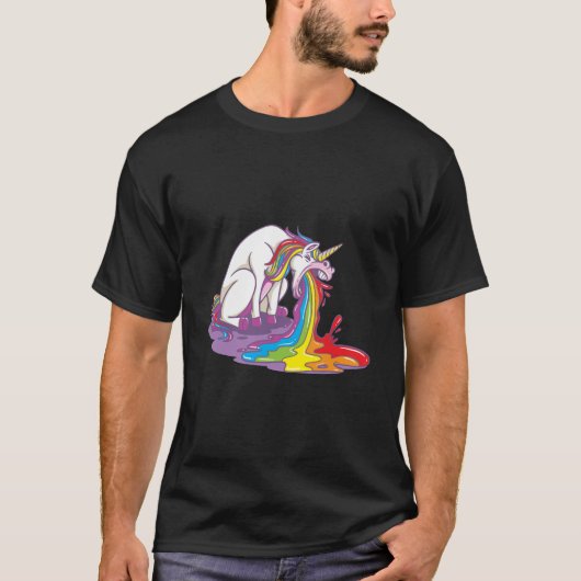 Unicorn Puking Rainbow T-Shirt (Vorderseite)