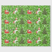 Unicorn Pulling Santa's Sleigh Weihnachtsbäume Geschenkpapier (Flach)
