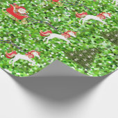 Unicorn Pulling Santa's Sleigh Weihnachtsbäume Geschenkpapier (Ecke)