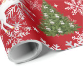 Unicorn Pulling Santa's Sleigh Xmas Gifts Snow Geschenkpapier (Rolleneckpunkt)