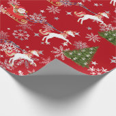 Unicorn Pulling Santa's Sleigh Xmas Gifts Snow Geschenkpapier (Ecke)