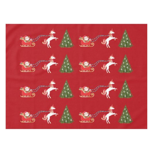 Unicorn Pulling Weihnachts-Weihnachtsgeschenke für Tischdecke (Vorderseite (Horizontal))