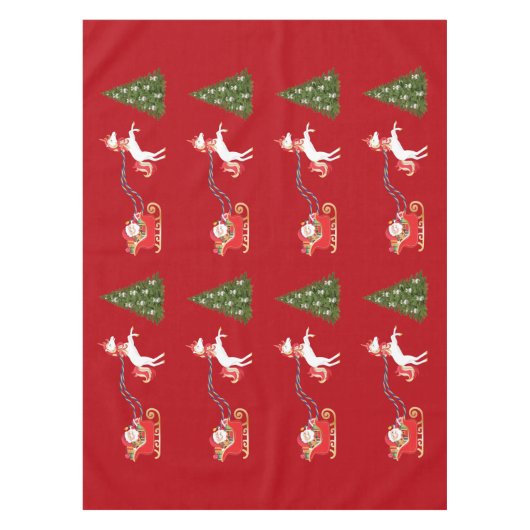 Unicorn Pulling Weihnachts-Weihnachtsgeschenke für Tischdecke (Vorderseite)