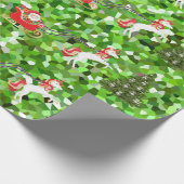 Unicorn Pulling Weihnachts-Weihnachtsgeschenke Geschenkpapier (Ecke)