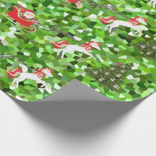 Unicorn Pulling Weihnachts-Weihnachtsgeschenke Geschenkpapier (Ecke)