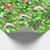 Unicorn Pulling Weihnachts-Weihnachtsgeschenke Geschenkpapier (Ecke)