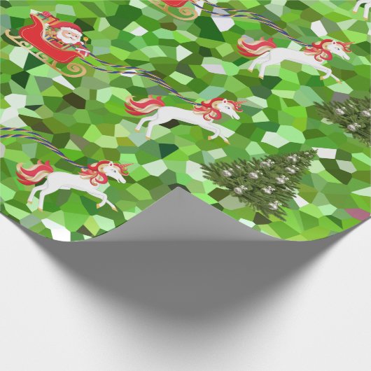 Unicorn Pulling Weihnachts-Weihnachtsgeschenke Geschenkpapier (Ecke)
