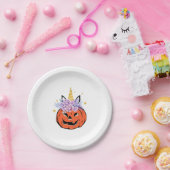 Unicorn Pumpkin Halloween Design Pappteller (Party)