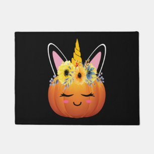 Unicorn Pumpkin Halloween Erntedank Gift Fußmatte
