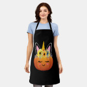 Unicorn Pumpkin Halloween Erntedank Gift Schürze (Getragen)