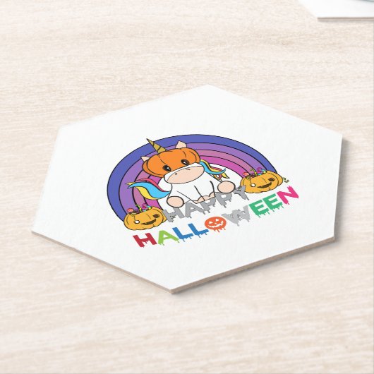 Unicorn Pumpkin Head For Halloween Untersetzer (angewinkelt)