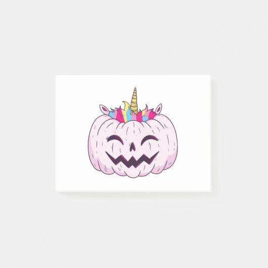 Unicorn Pumpkin Post-it Klebezettel (Vorderseite)