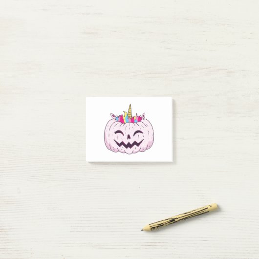 Unicorn Pumpkin Post-it Klebezettel (Auf Schreibtisch)