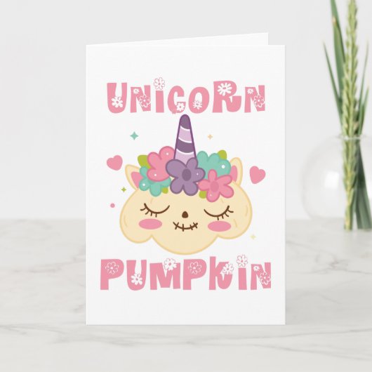 Unicorn Pumpkin Princess Karte (Vorderseite)