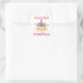 Unicorn Pumpkin Princess Quadratischer Aufkleber (Tasche)