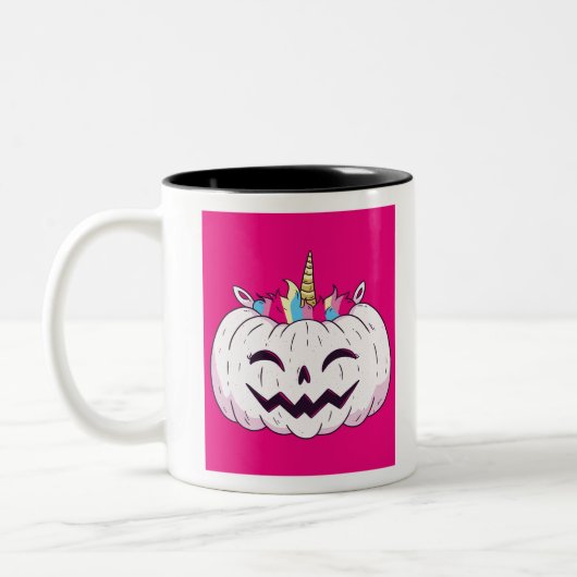 Unicorn Pumpkin Zweifarbige Tasse (Links)