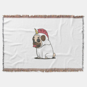 Unicorn Puppy Niedlicher Mops Dog Lover Gift Decke
